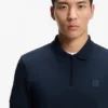 Slim fit-polotröja i stretchbomull med logotyp