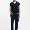 Slim fit-polotröja i stretchbomull med logotyp