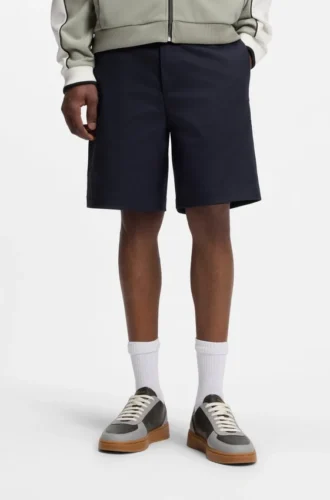 Slim-fit-shorts i merceriserad stretchbomull