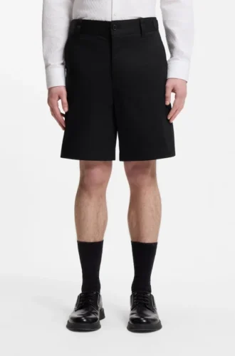 Slim-fit-shorts i merceriserad stretchbomull