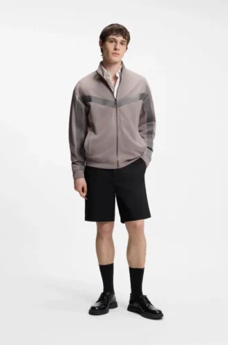 Slim-fit-shorts i merceriserad stretchbomull
