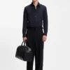 Slim fit-skjorta i funktionsstretch-jacquard