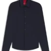 Slim fit-skjorta i funktionsstretch-jacquard