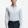 Slim fit-skjorta i italiensk bomullschambray