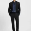 Slim fit-skjorta i poplin med abstrakt tryck Slim fit-skjorta i poplin med abstrakt tryck