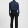 Slim fit-skjorta i poplin med abstrakt tryck Slim fit-skjorta i poplin med abstrakt tryck