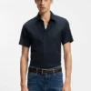 Slim fit-skjorta i stretchlinne