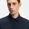 Slim fit-skjorta i stretchlinne