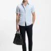 Slim fit-skjorta i stretchlinne