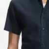 Slim fit-skjorta i stretchlinne