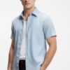 Slim fit-skjorta i stretchlinne