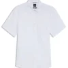 Slim fit-skjorta i stretchlinne