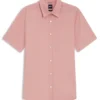 Slim fit-skjorta i stretchlinne