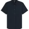 Slim fit-skjorta i stretchlinne