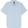 Slim fit-skjorta i stretchlinne