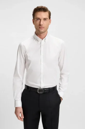 Slim fit-skjorta med Double B-monogram