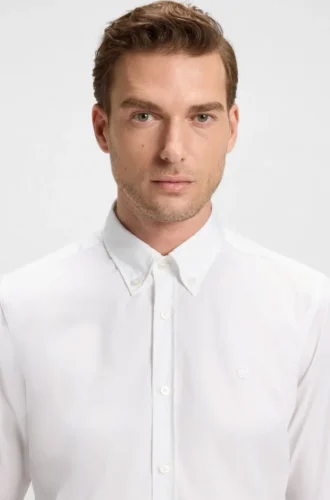 Slim fit-skjorta med Double B-monogram