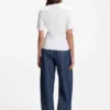 Slim-fit T-shirt i bomull, modal och silke