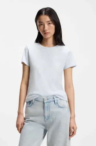 Slim fit-T-shirt i bomullsjersey med Double B-monogram