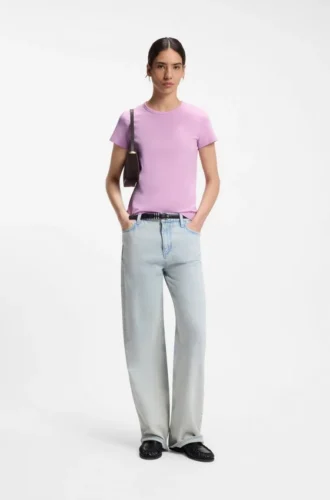 Slim fit-T-shirt i bomullsjersey med Double B-monogram