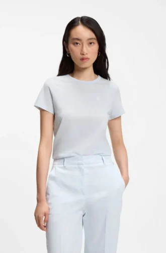 Slim fit-T-shirt i bomullsjersey med logotyp