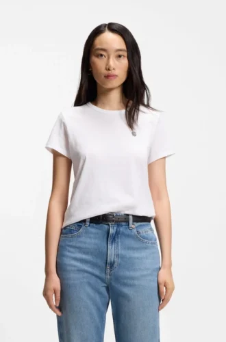 Slim fit-T-shirt i bomullsjersey med logotyp