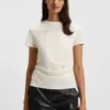 Slim fit-T-shirt i merceriserad bomull med ton-i-ton-mönster