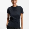 Slim fit-T-shirt i merceriserad bomull med ton-i-ton-mönster