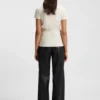 Slim fit-T-shirt i merceriserad bomull med ton-i-ton-mönster