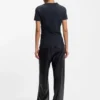 Slim fit-T-shirt i merceriserad bomull med ton-i-ton-mönster