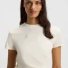 Slim fit-T-shirt i merceriserad bomull med ton-i-ton-mönster