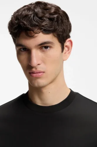 Slim fit-T-shirt med kontrasterande kantband i merceriserad bomull