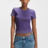 Slim fit-T-shirt med strasslogotyp i stretchbomull