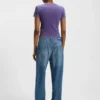Slim fit-T-shirt med strasslogotyp i stretchbomull