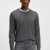 Slim fit-tröja i merinoull