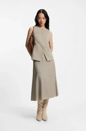 Slim fit-väst i nyull