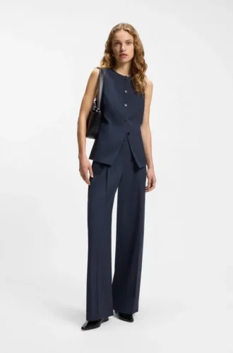 Slim fit-väst i nyull