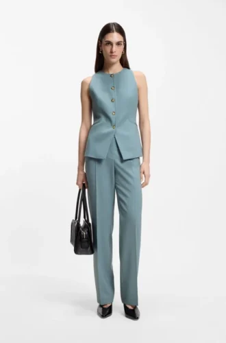 Slim fit-väst i nyull