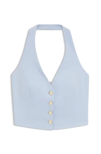 Slim fit-väst med halterneck