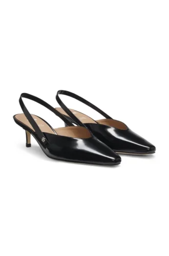 Slingback-pumps i polerat läder