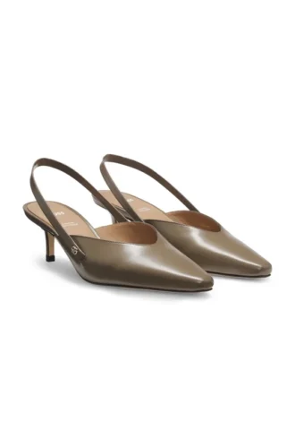 Slingback-pumps i polerat läder