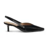 Slingback-pumps i polerat läder