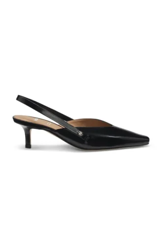 Slingback-pumps i polerat läder