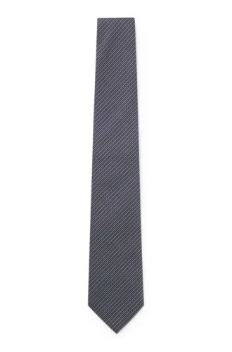 Slipsar med diagonala ränder i italiensk silkejacquard