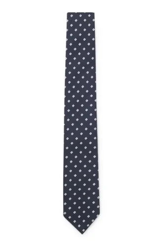 Slipsar med jacquardmönster i en silkesblandning