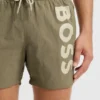 Snabbtorkande badshorts med vertikalt logotryck