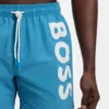 Snabbtorkande badshorts med vertikalt logotryck