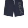 Snabbtorkande badshorts med vertikalt logotryck