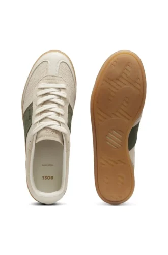 Sneakers i läder och mocka