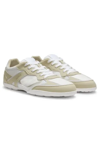 Sneakers i mesh och imitationsmocka